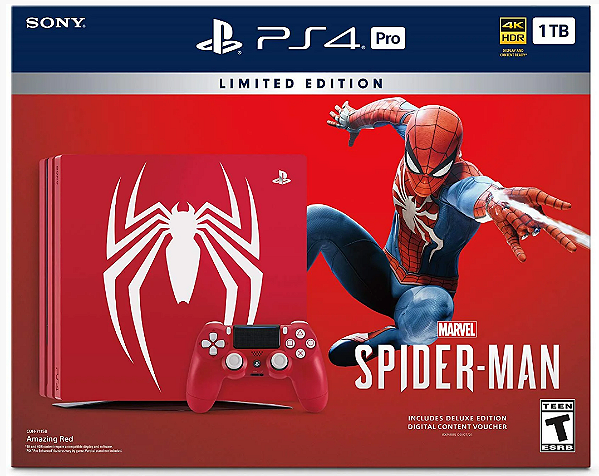 Console Playstation 4 Pro Edição Especial Spider Man Completo - Seminovo