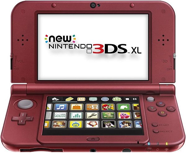 New Nintendo 3DS XL Vermelho + Carregador Nintendo Seminovo