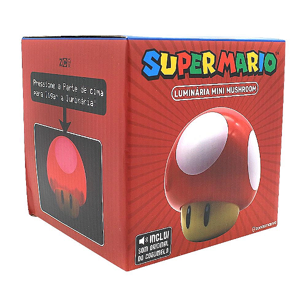 Luminária Cogumelo Mini Mushroom Mostrúario - Super Mario Bros - Zona Criativa
