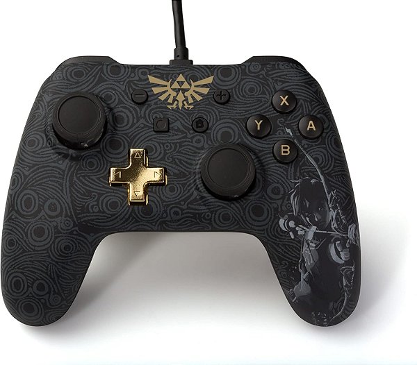 Controle PowerA Zelda Com Fio USB Seminovo - Switch