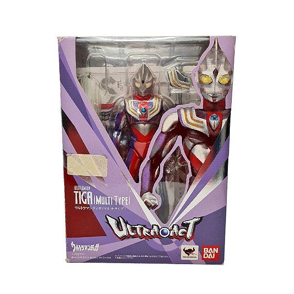 Action Figure Ultraman Tiga Multi Type Ultra-Act Seminovo - Bandai