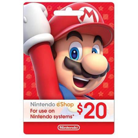 Cartão Nintendo Switch / 3DS / Wii U eShop (Cash Card) $20