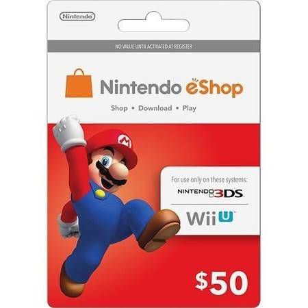 Cartão Nintendo Switch/ 3DS / Wii U eShop (Cash Card) $50