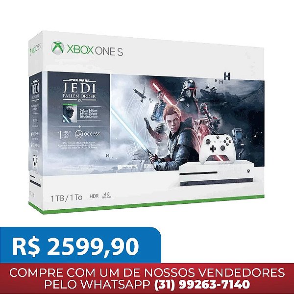 Console Xbox One S 1TB Com Jogo Star Wars Jedi Fallen Order Deluxe Edition