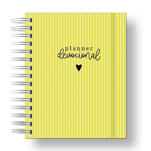 Caderno Devocional Feminino Listras Amarelo