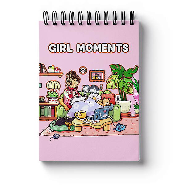 Livro De Colorir Girl Moments Cute E Comfy Estilo Boobie Goods Rosa