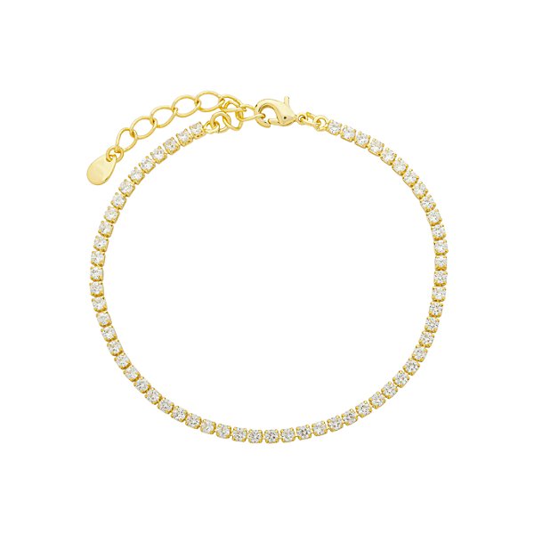 Pulseira Riviera Incolor Banho de Ouro