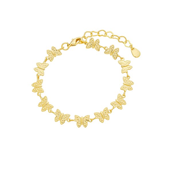 Pulseira Infantil Borboletas Coleção VQzinha Banho de Ouro 18k