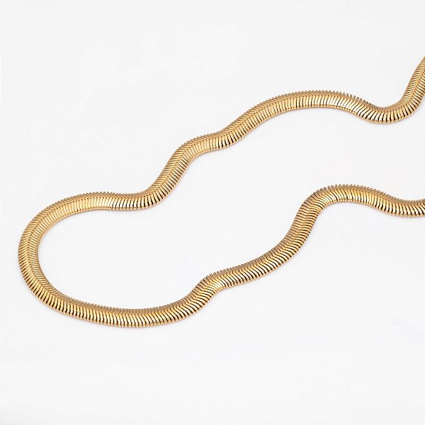 Colar Snake Grossa Banho de Ouro 18k