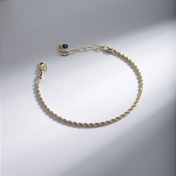 Pulseira Cordão Baiano Fino Banho de Ouro 18k