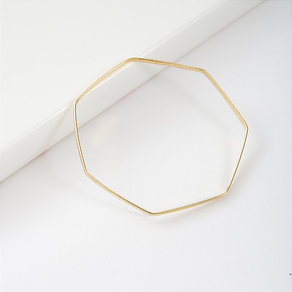 Bracelete Hexágono Banho de Ouro 18k