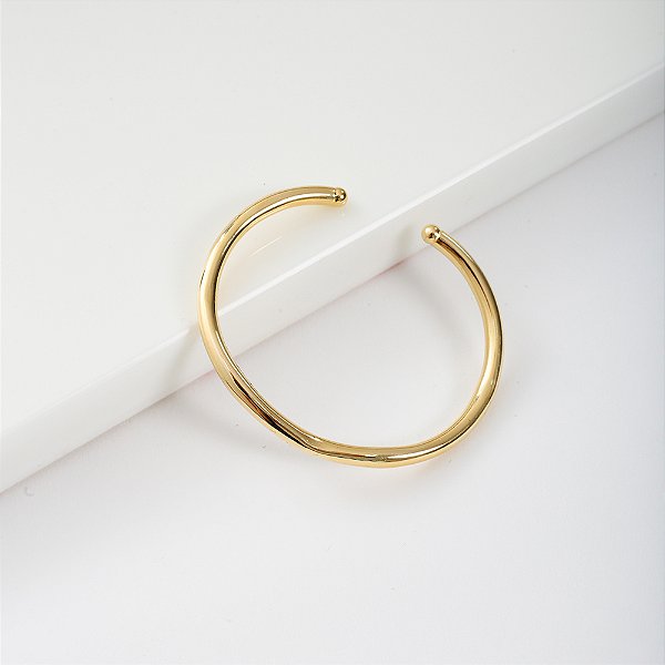 Bracelete Efeito Amassado Banho de Ouro 18k