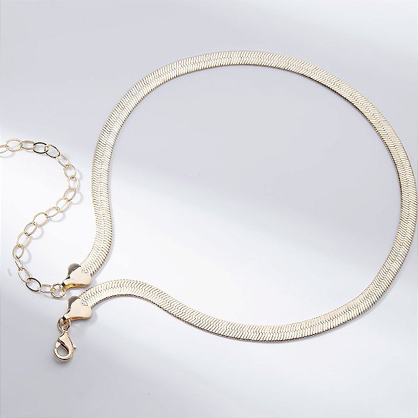 Colar Fita 0,5cm Banho de Ouro 18k