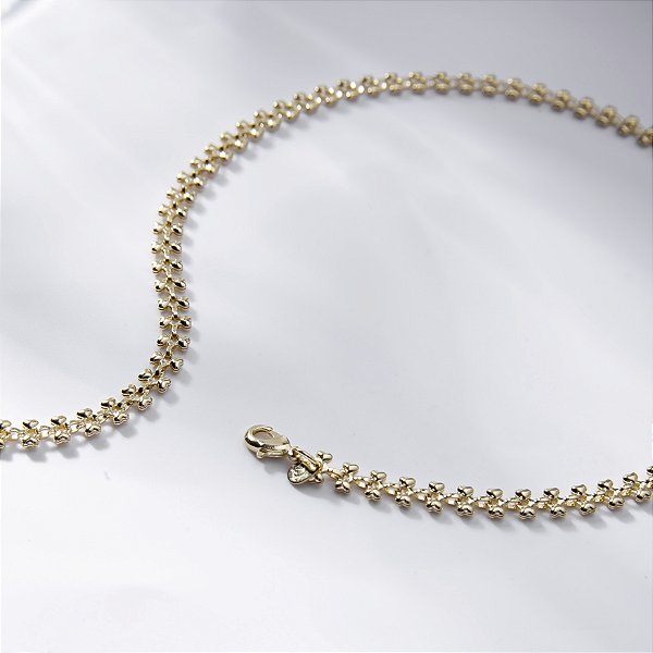 Colar Mini Corações Banho de Ouro 18k