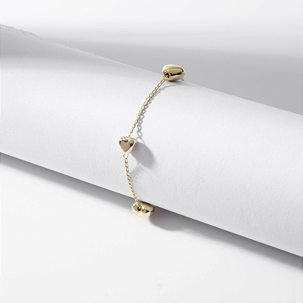 Pulseira Corações Lisos