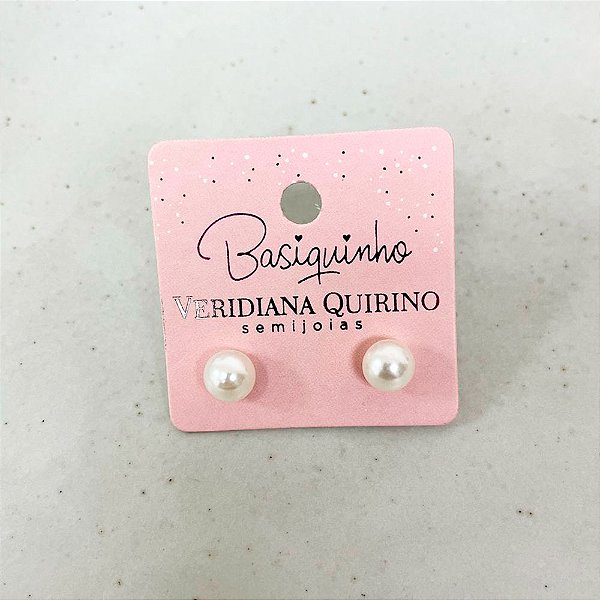 Brinco Perola Médio Banho de Ouro 18k