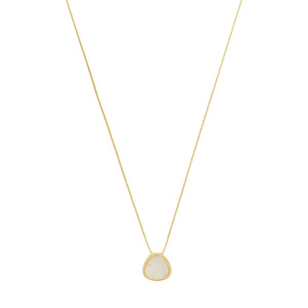 Colar Mira Geométrico Madrepérola Banho de Ouro 18k