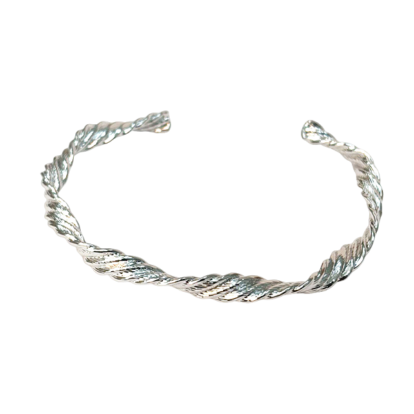 Bracelete Linhas Torcidas Banho de Ródio Branco