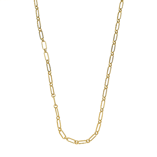 Colar Elos Círculos Banho de Ouro 18k
