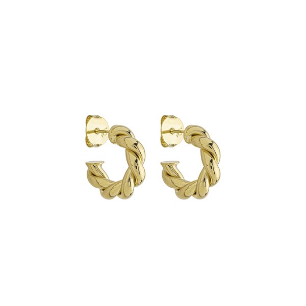 Argola Torcida Detalhes Banho de Ouro 18k