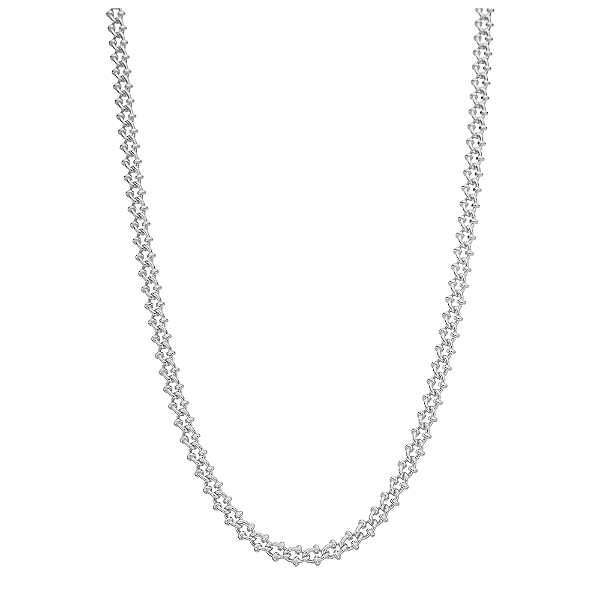 Colar Elos Entrelaçados Banho de Ródio Branco