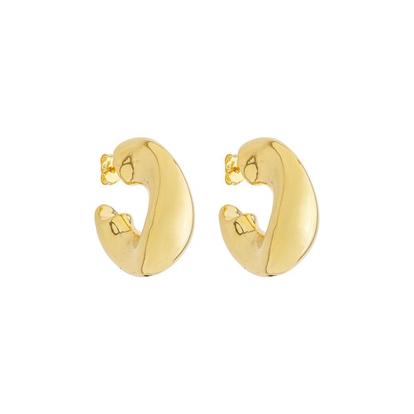 Brinco Ivy Argola Orgânica no Banho de Ouro 18k