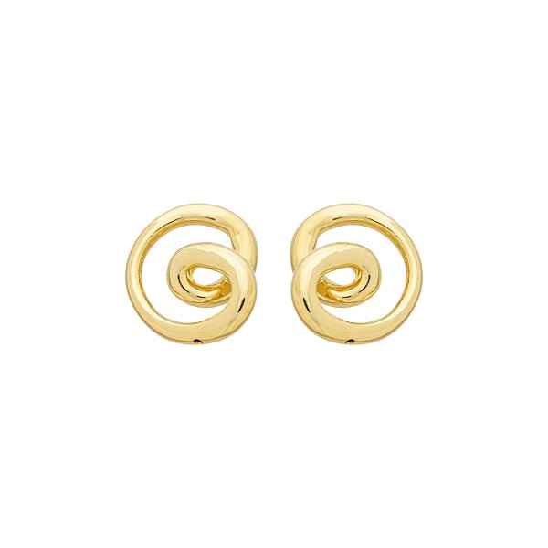 Brinco Cléo Formato Espiral no Banho de Ouro 18k