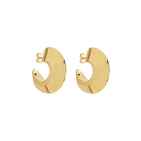 Argola Malu Curva no Banho de Ouro 18k