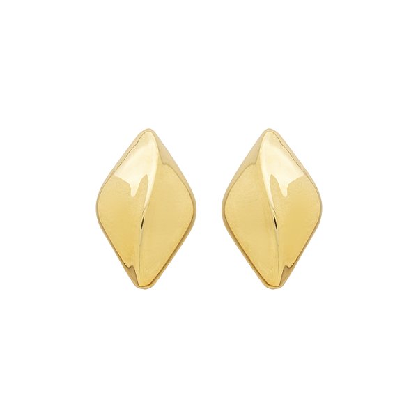 Brinco Laura Losango Ondulado no Banho de Ouro 18K