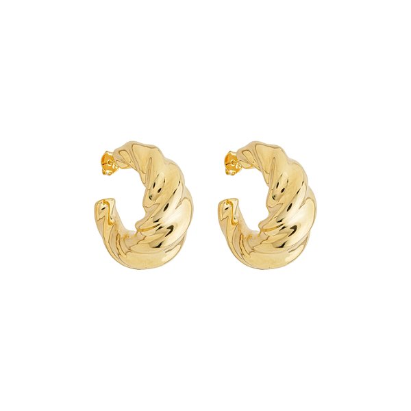 Argola Olivia Design Torcido no Banho de Ouro 18k