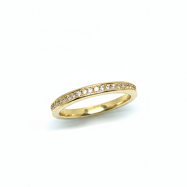 Anel Aparador Zircônias Incolor Banho de Ouro 18k