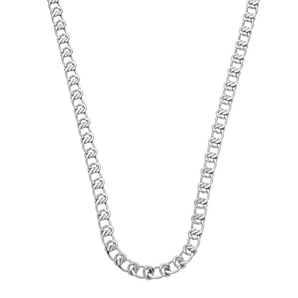 Colar Elos Entrelaçados Banho de Ródio Branco