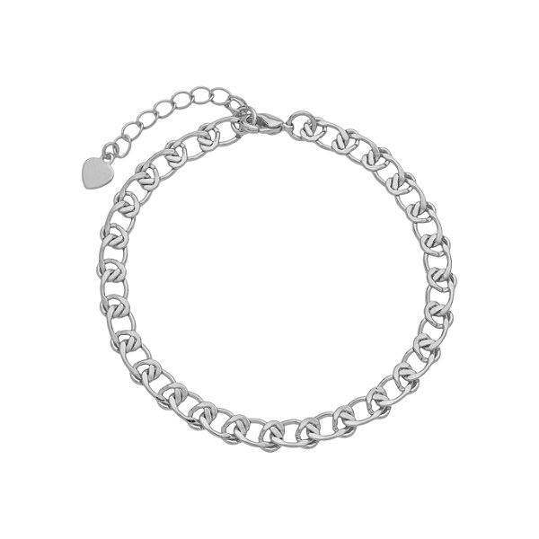 Pulseira Elos Entrelaçados Delicados Banho de Ródio branco