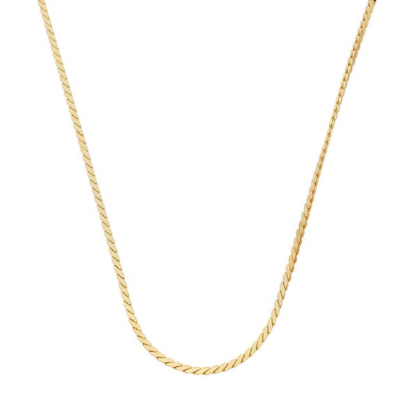 Colar Malha Laminada no Banho de Ouro 18k