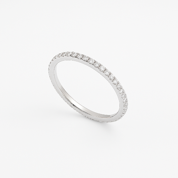 Anel Meia Aliança em Prata 925 com Zircônias