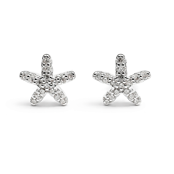 Brinco Estrela-do-Mar em Prata 925 com Zircônias