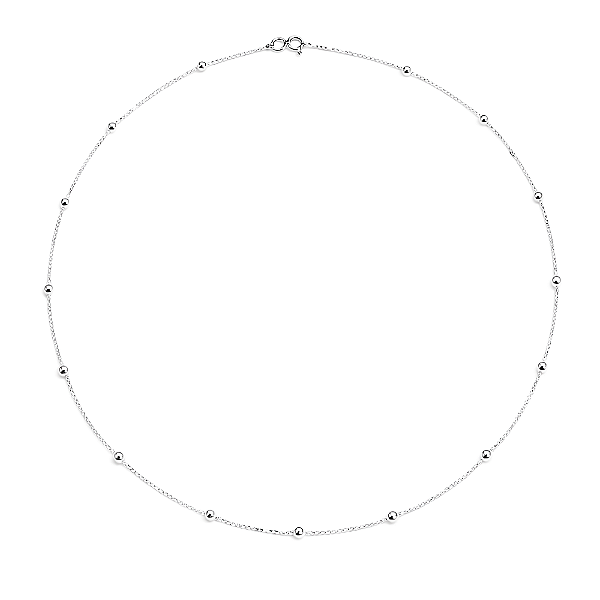 Corrente Veneziana com Mini Esferas em Prata 925 45cm