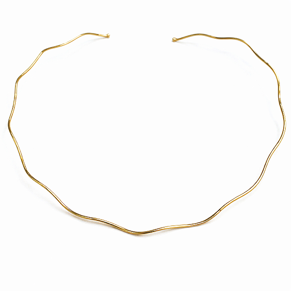 Choker Ondulada Banho de Ouro 18k