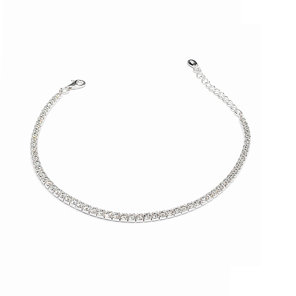 Pulseira Riviera em Prata 925 com Zircônias Incolores 1 mm