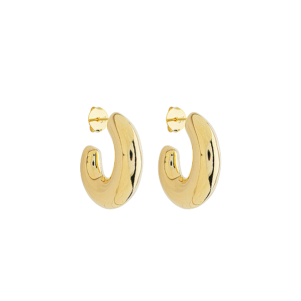 Argola Chunky Banho de Ouro 18K