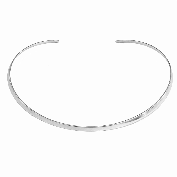 Choker Rígida Lisa no Banho de Ródio Branco