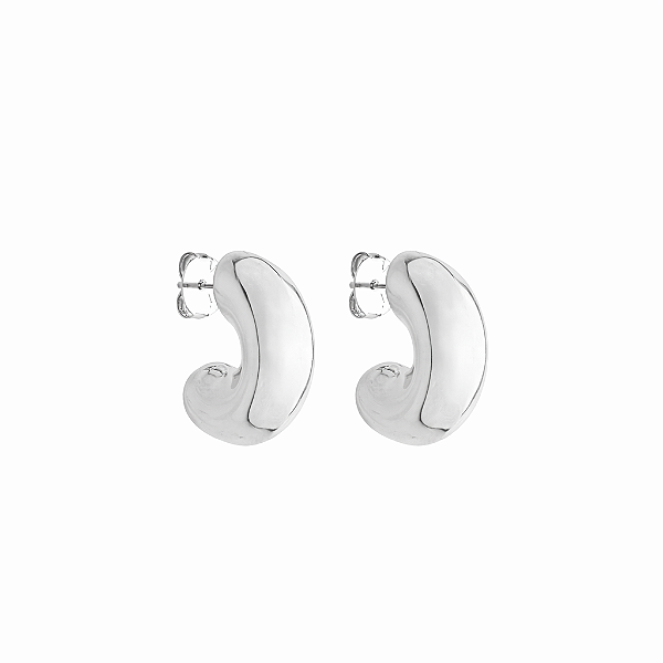 Meia Argola Tubo Banho de Ouro 18k