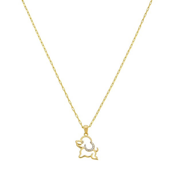 Colar Pet Cachorro Vazado no Banho de Ouro 18K