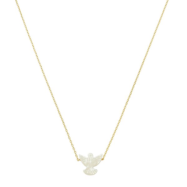 Colar Handmade Espirito Santo em Madrepérola no Banho de Ouro 18K