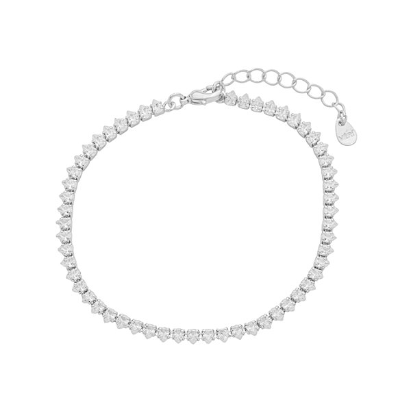 Pulseira Riviera Gotas Banho de Ródio Branco