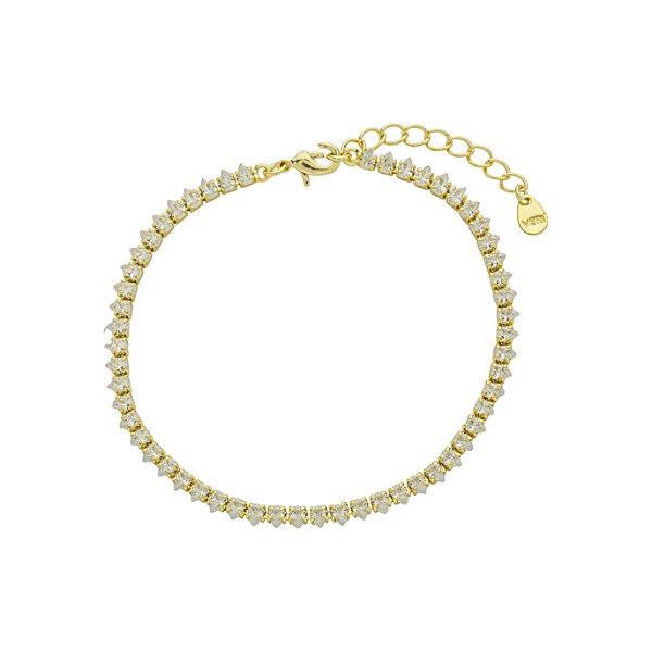 Pulseira Riviera Gotas Banho de Ouro 18K