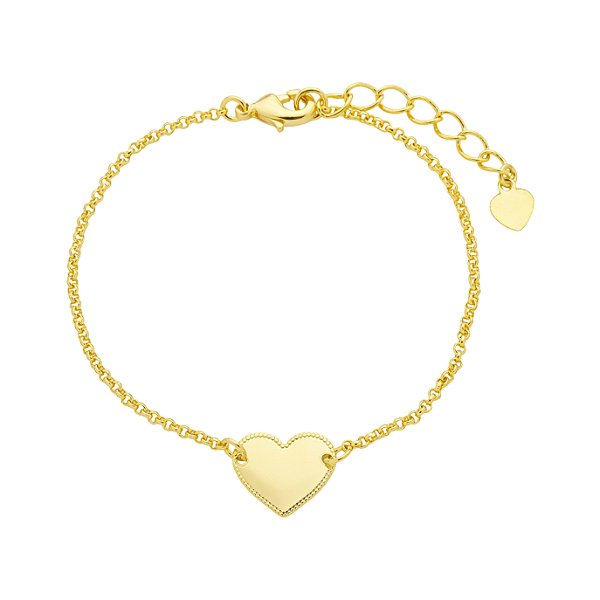Pulseira de Coração Banho de Ouro 18k