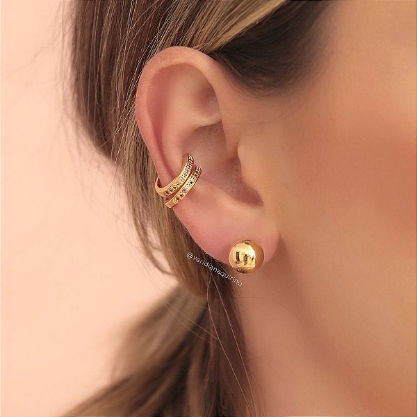 Brinco de Bola P - Banho de Ouro 18k