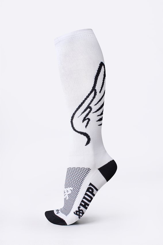 Meia HUPI  Longa Asas Branco/Preto | TAM.: UNICO (36-42)