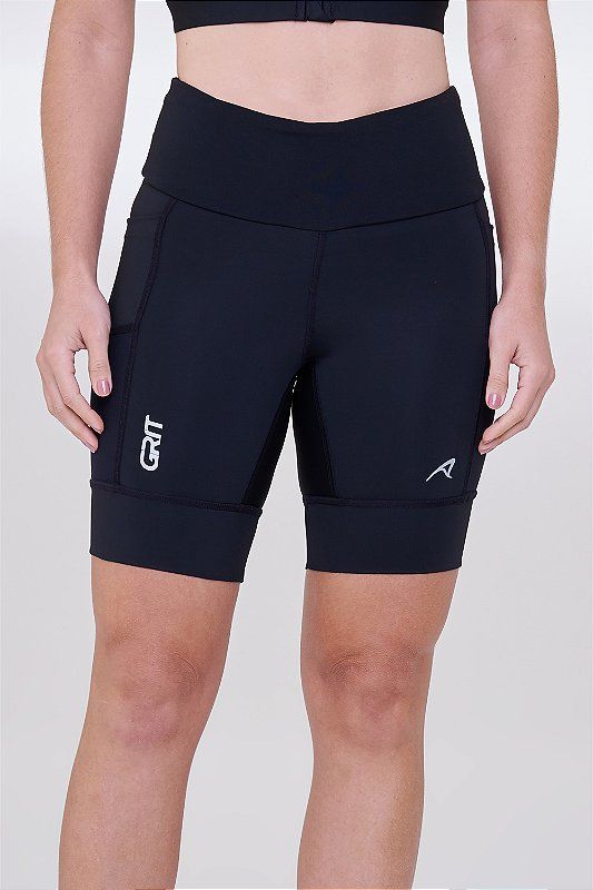 Bermuda Authen Grit Bossa 7 bolsos 18 cm Preto